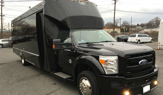 Executive Limo Bus - Black Exterior